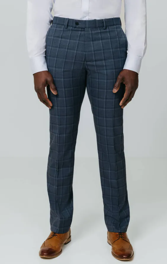 Blauw gewaagd geruit broek