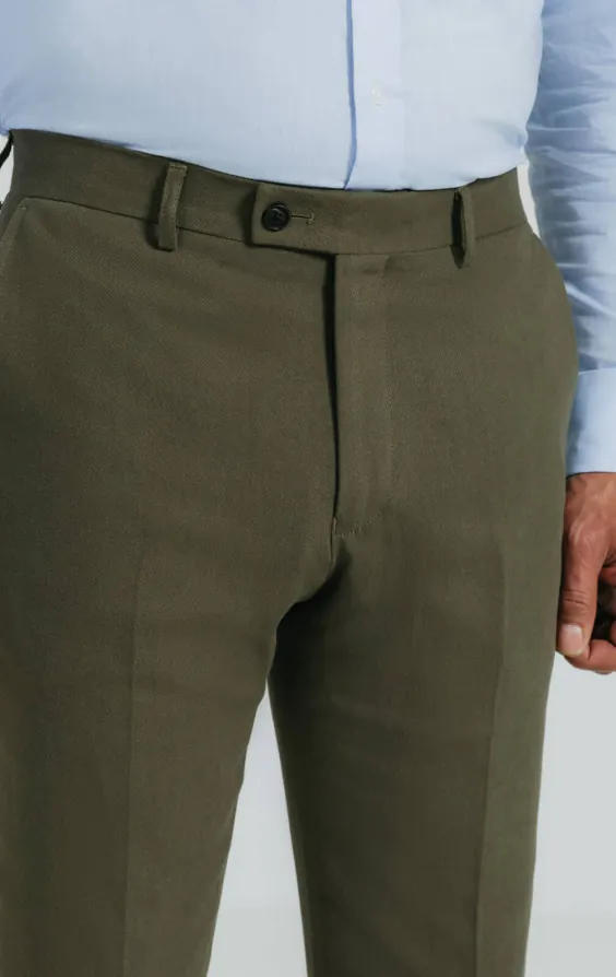 Groene linnen twill broek - photo 1