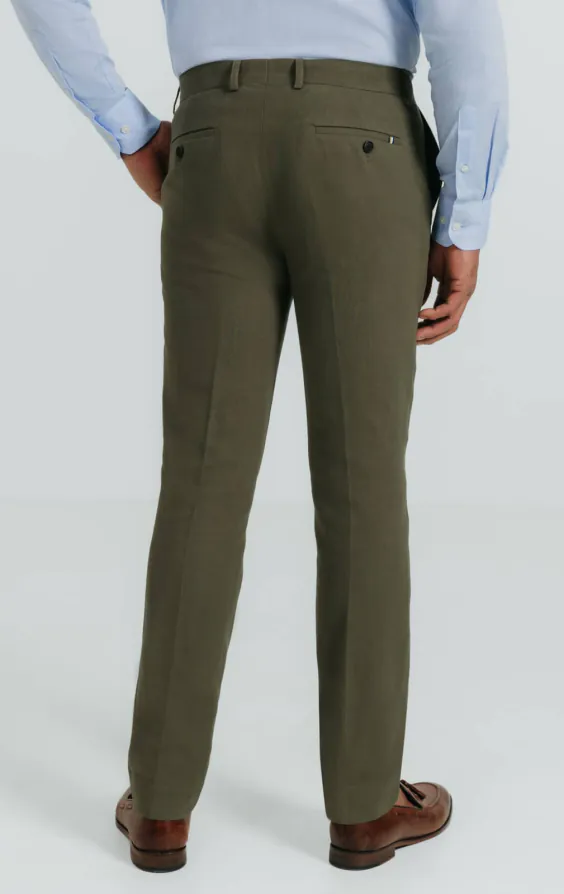 Groene linnen twill broek - photo 2