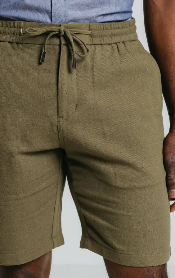 Groene linnen twill korte broek - photo 2