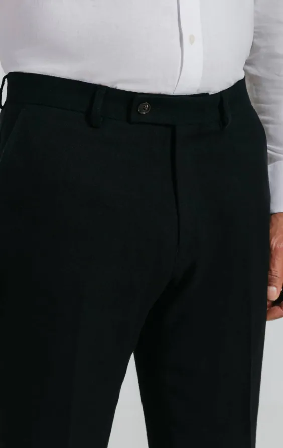 Zwarte linnen twill broek - photo 1