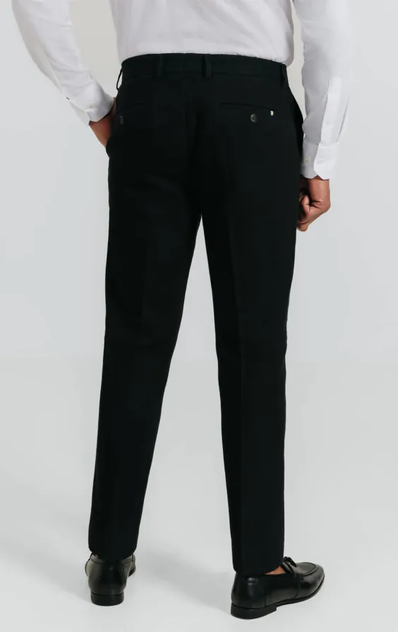 Zwarte linnen twill broek - photo 2