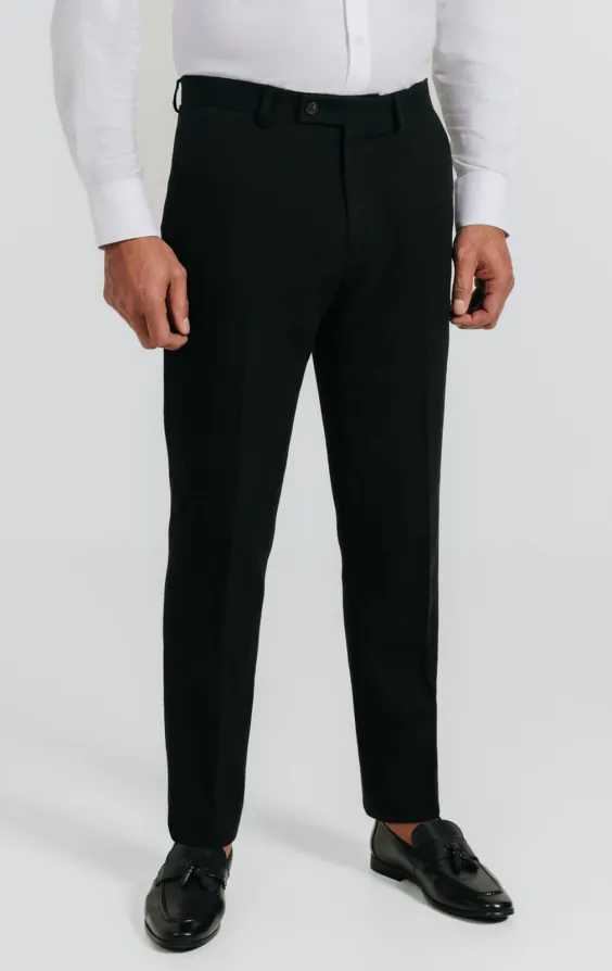 Zwarte linnen twill broek