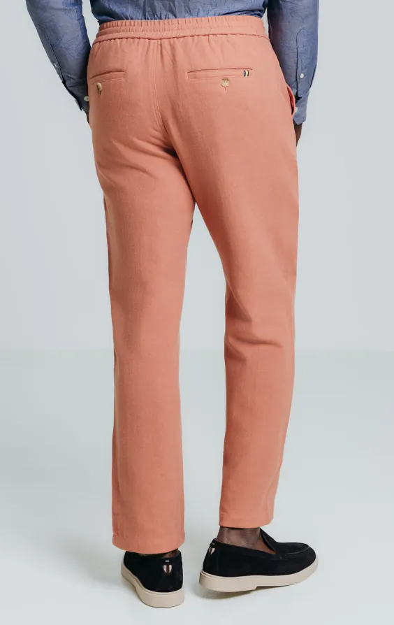 Koraal linnen twill broek - photo 3