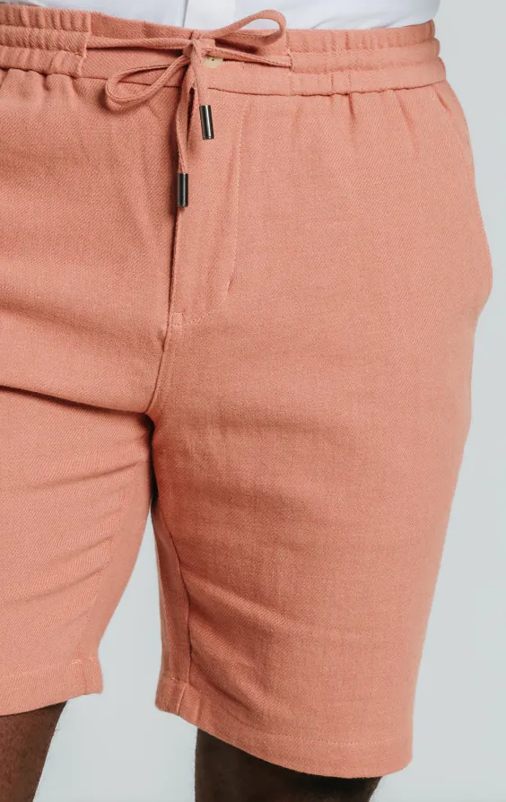 Koraal linnen twill korte broek - photo 2