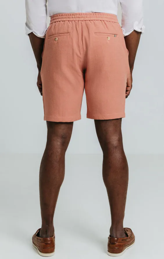 Koraal linnen twill korte broek - photo 3