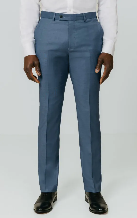 Blauwe gemeleerd broek
