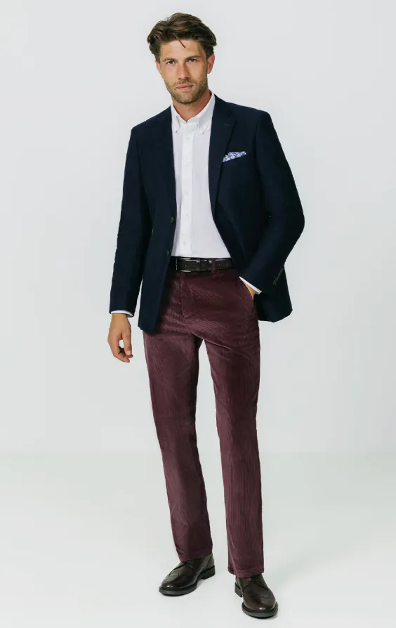 Bordeaux rood corduroy casual broek - photo 1 Bordeaux rood corduroy casual broek - photo 1