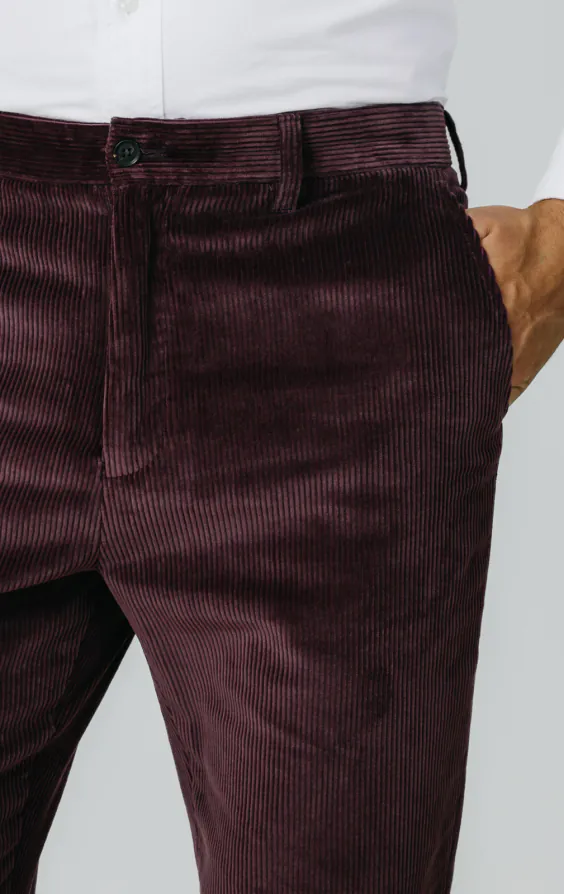 Bordeaux rood corduroy casual broek - photo 2 Bordeaux rood corduroy casual broek - photo 2