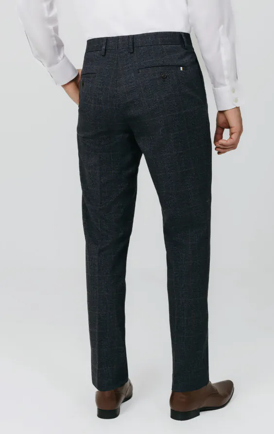 Navy met roest geruite broek - photo 2