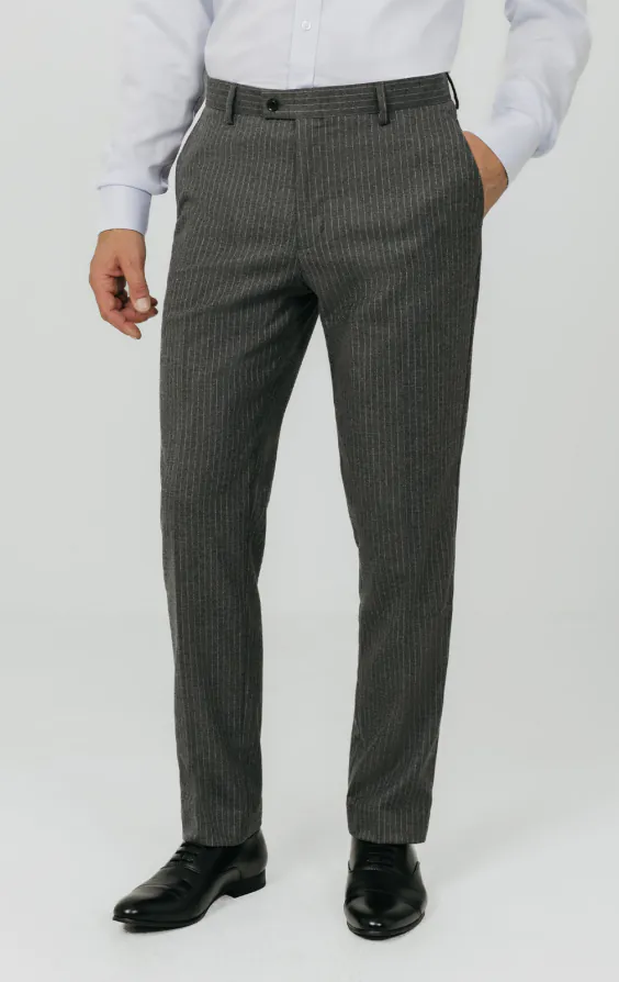 Antraciet krijtstreep broek Antraciet krijtstreep broek