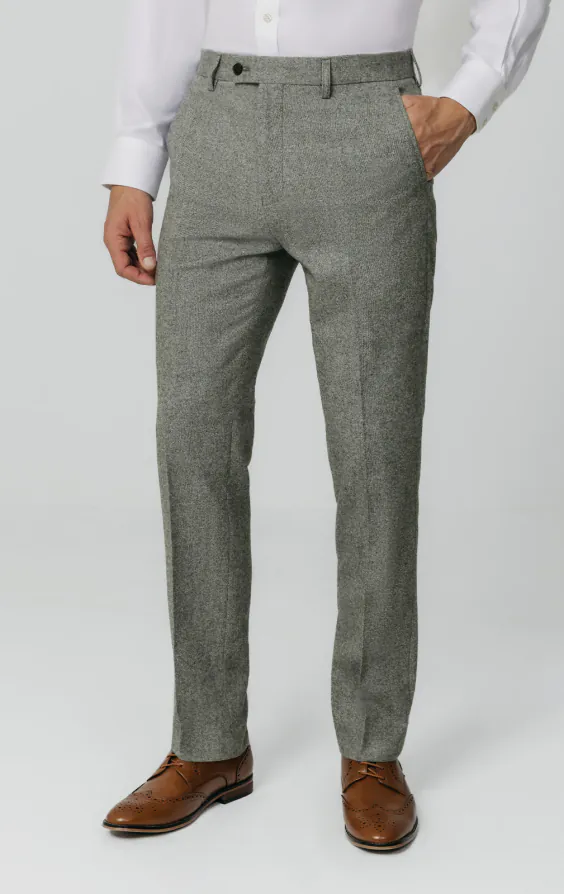 Licht grijs Donegal tweed broek Licht grijs Donegal tweed broek