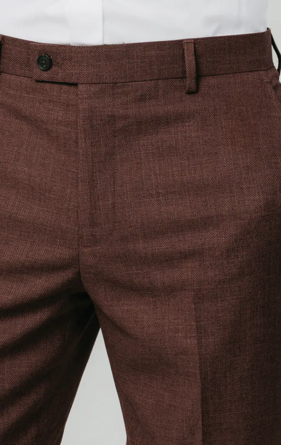 Donker rozenhout geweven broek - photo 1