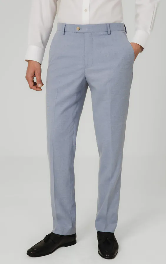 Lichtblauwe hopsack broek Lichtblauwe hopsack broek
