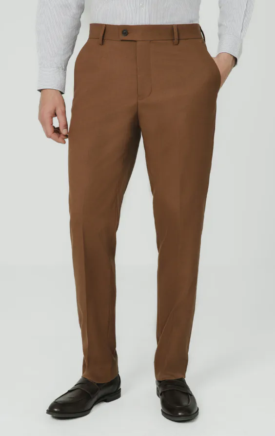 Mid-bruine twill broek