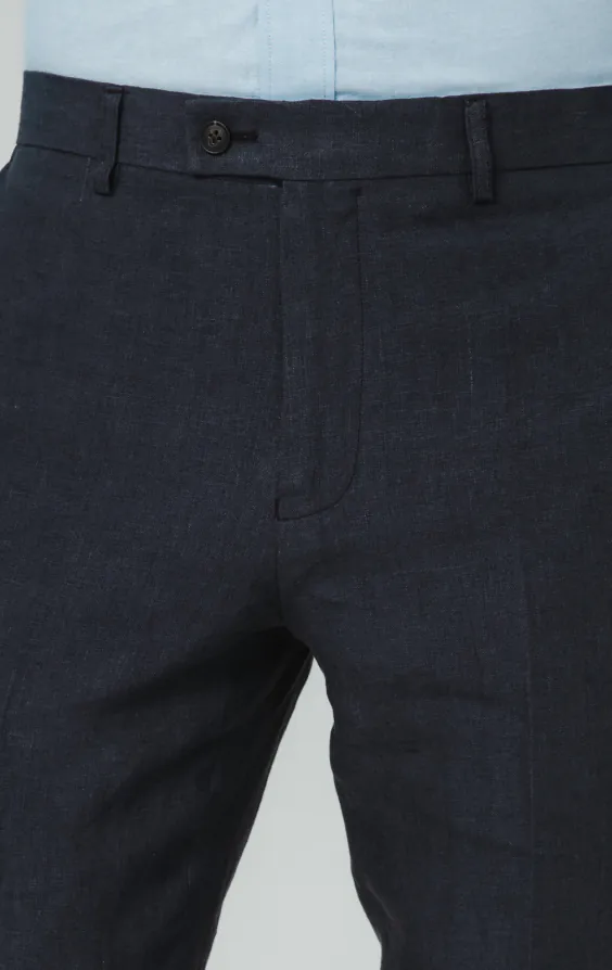 Marineblauw puur linnen broek - photo 1 Marineblauw puur linnen broek - photo 1