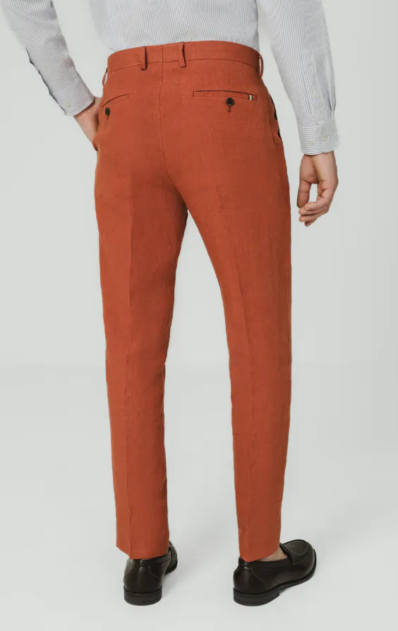 Gebrand oranje puur linnen broek - photo 2 Gebrand oranje puur linnen broek - photo 2
