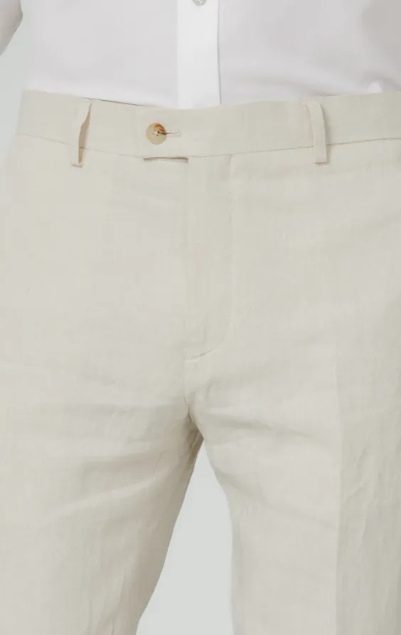 Crèmekleurige puur linnen broek - photo 1 Crèmekleurige puur linnen broek - photo 1