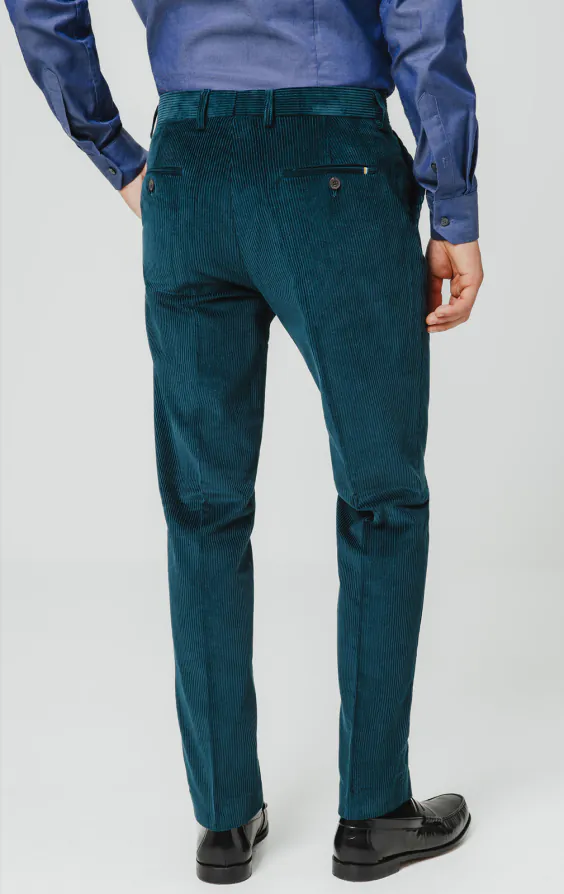 Teal corduroy broek - photo 2