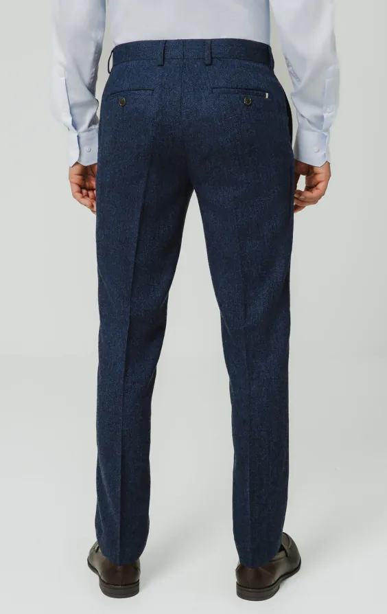 Blauwe visgraat tweed pantalon - photo 2 Blauwe visgraat tweed pantalon - photo 2