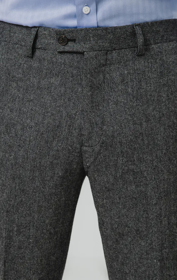 Grijze visgraat tweed pantalon - photo 1 Grijze visgraat tweed pantalon - photo 1