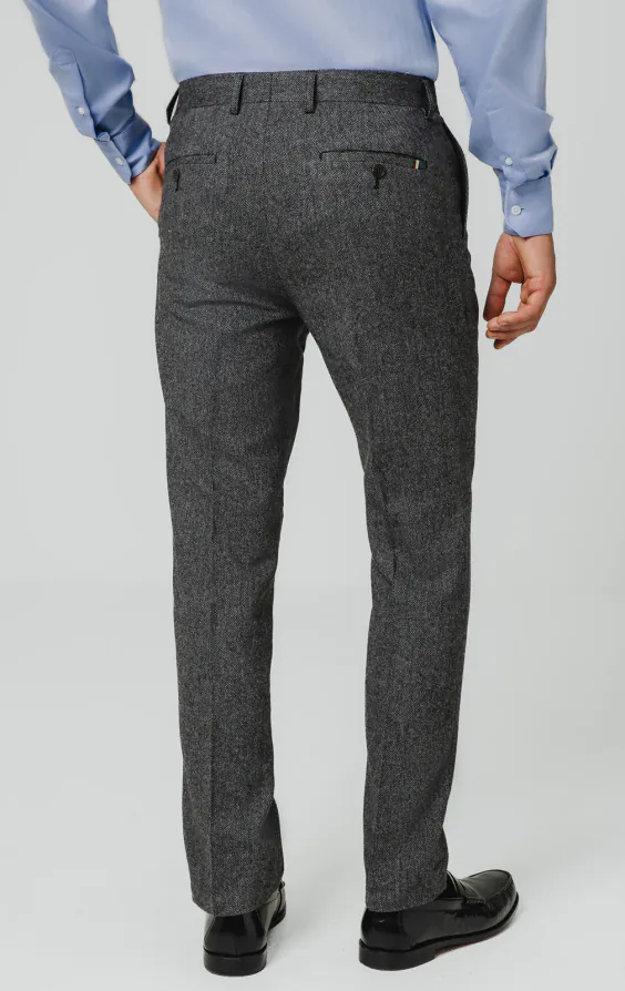 Grijze visgraat tweed pantalon - photo 2 Grijze visgraat tweed pantalon - photo 2