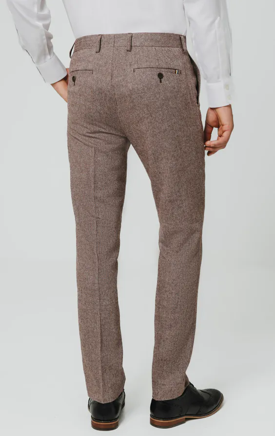 Roodhoute visgraat tweed pantalon - photo 2