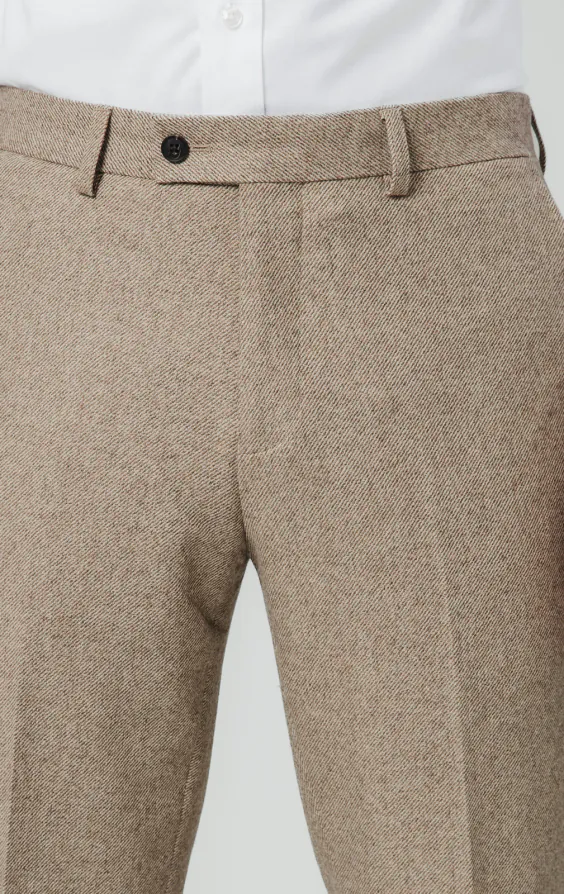 Camel bruin twill tweed broek - photo 1 Camel bruin twill tweed broek - photo 1