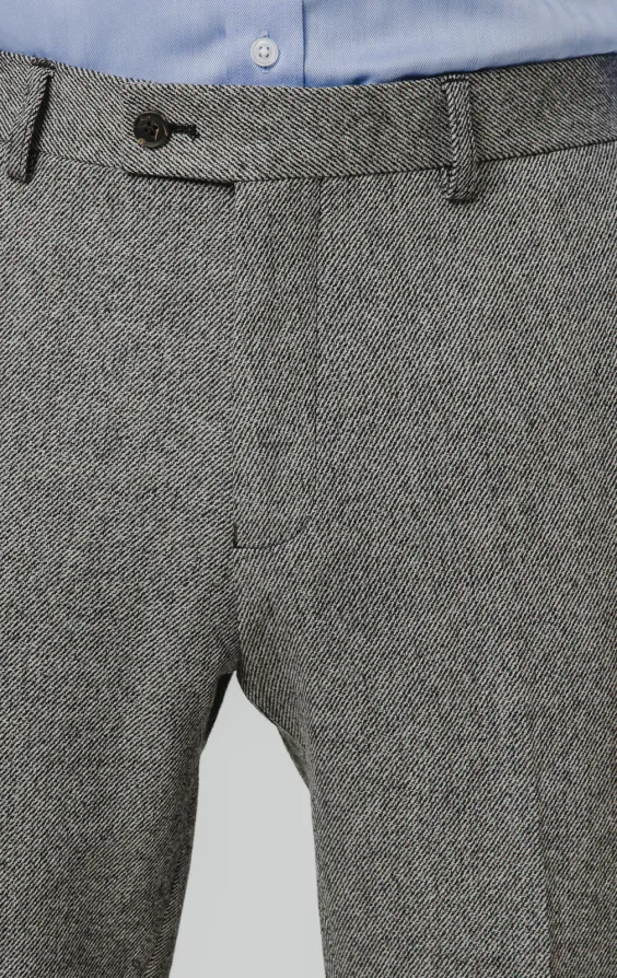 Grijze twill tweed broek - photo 1