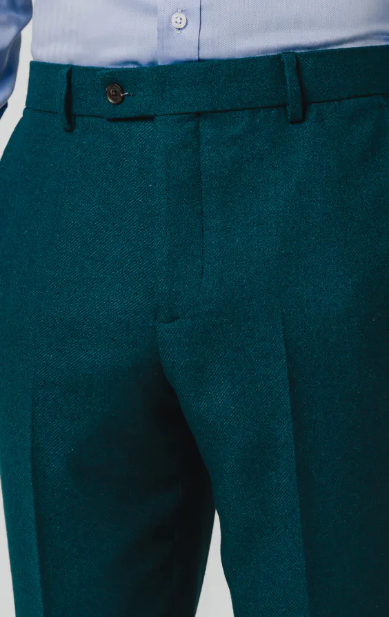 Teal wollen flanellen broek - photo 1 Teal wollen flanellen broek - photo 1