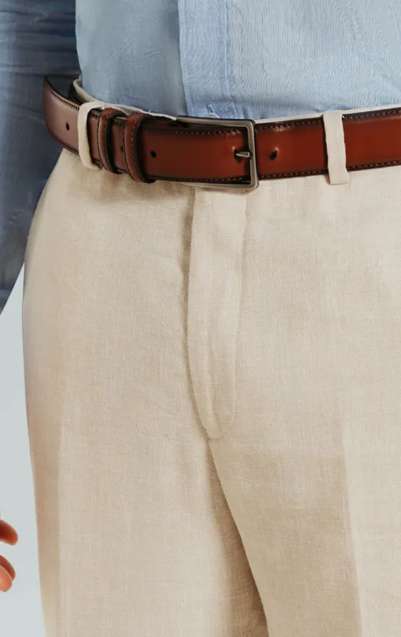 Crème linnen pantalon - photo 1