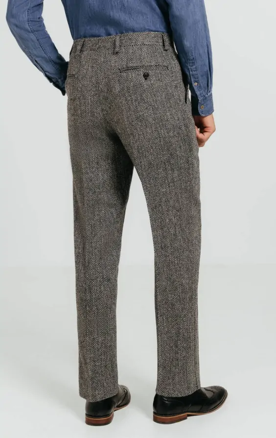 Prachtig Harris tweed colbert, bruin multi colour van Wellington