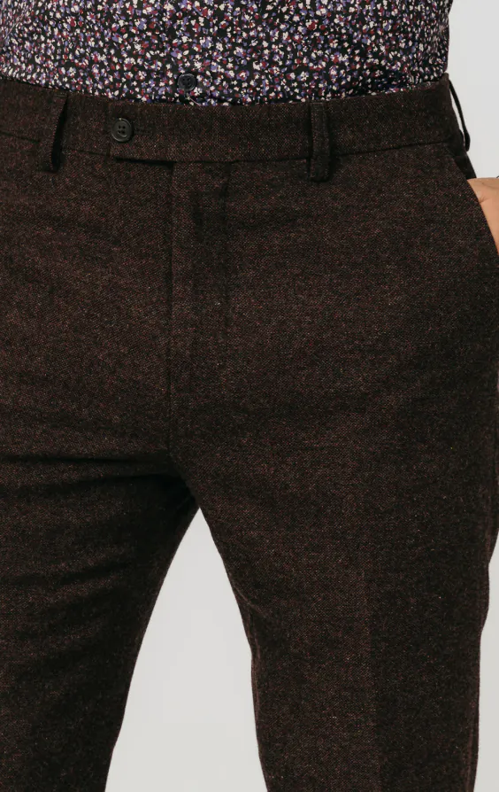 Bordeaux rode donegal tweed broek - photo 1