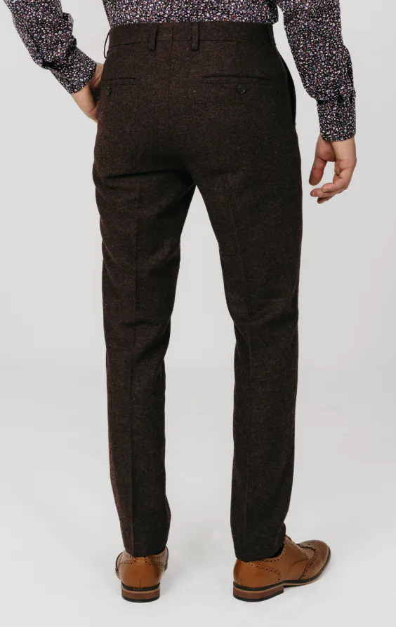 Bordeaux rode donegal tweed broek - photo 2