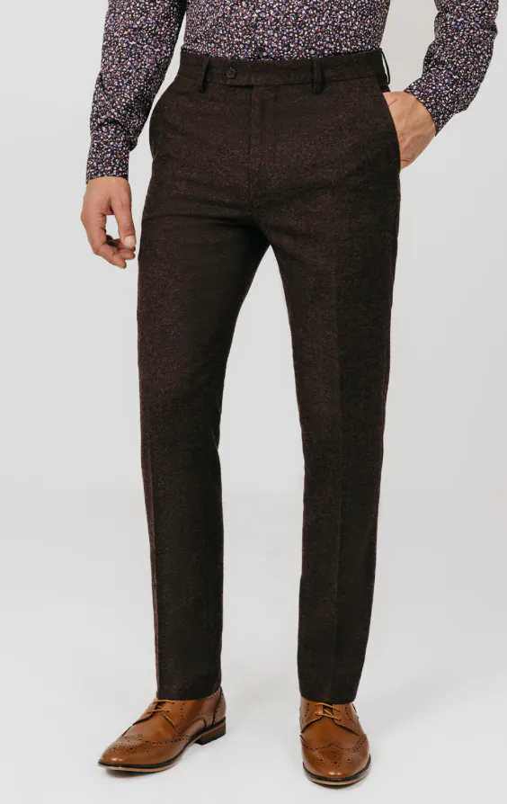 Bordeaux rood donegal tweed kostuum - photo 6 Bordeaux rood donegal tweed kostuum - photo 6