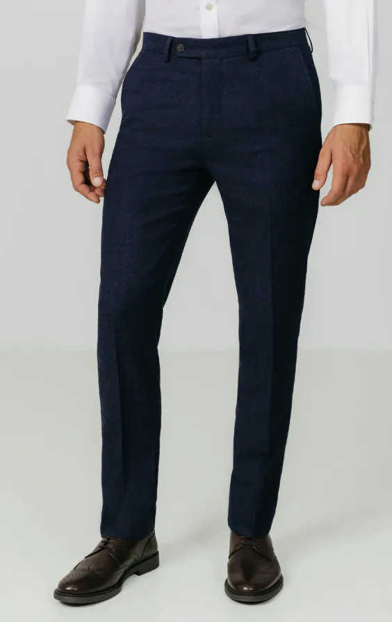 Dobel navy Donegal Tweed pantalon Dobel navy Donegal Tweed pantalon