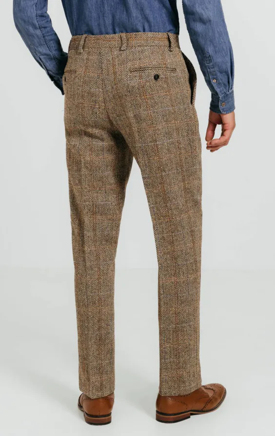 Harris Tweed bruin groot geruit pantalon - photo 2