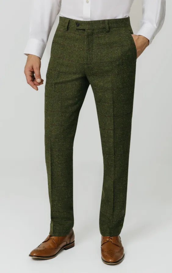 Groen groot geruit tweed double breasted 3 delig kostuum - photo 6 Groen groot geruit tweed double breasted 3 delig kostuum - photo 6