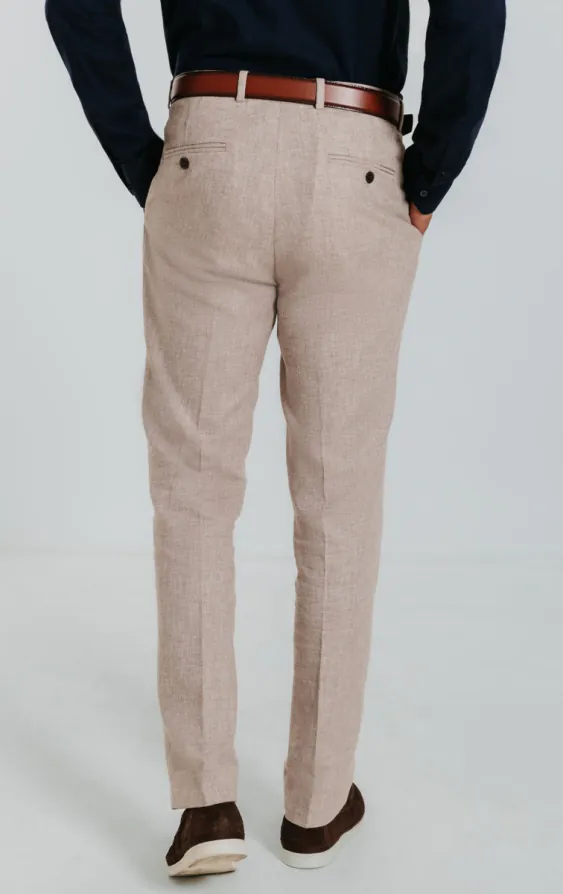 Zand kleurig linnen slim-fit pantalon - photo 2