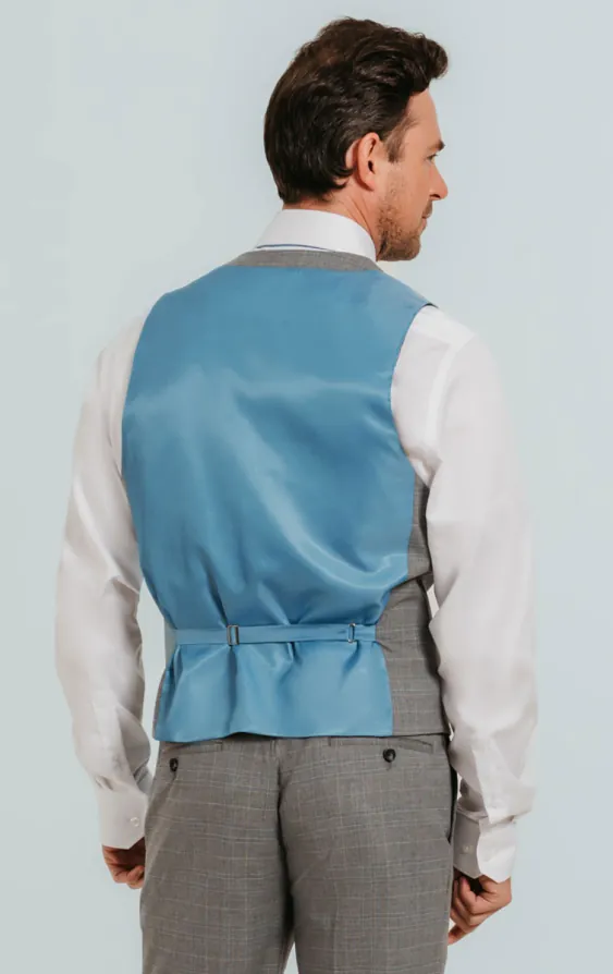 Licht grijs geruit double breasted gilet - photo 2 Licht grijs geruit double breasted gilet - photo 2