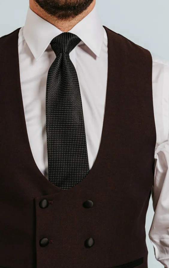 Bordeaux rood double breasted smoking gilet - photo 1