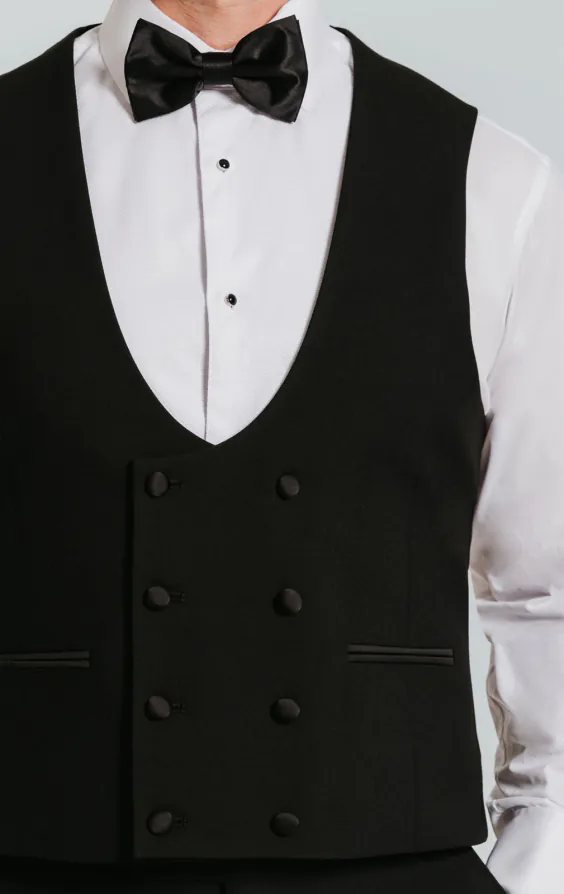 Zwart double breasted smoking gilet - photo 1