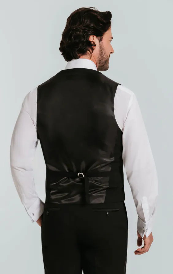 Zwart double breasted smoking gilet - photo 2