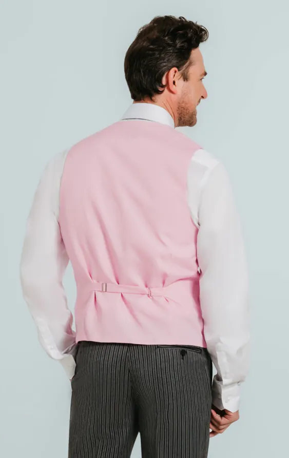 Pastel roze double breasted jacquet gilet met shawl revers - photo 3