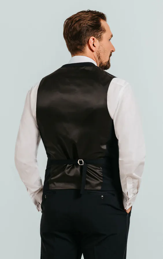 Marineblauw double breasted smoking gilet - photo 2 Marineblauw double breasted smoking gilet - photo 2