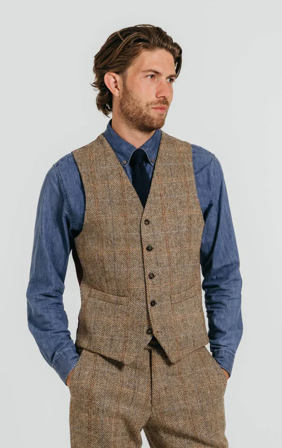 Harris Tweed bruin groot geruit kostuum - photo 8 Harris Tweed bruin groot geruit kostuum - photo 8