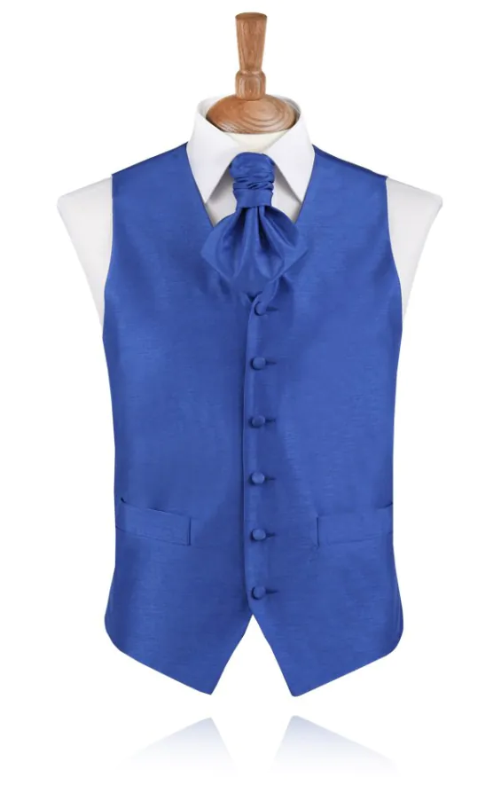 Konings blauw dupion jongens gilet