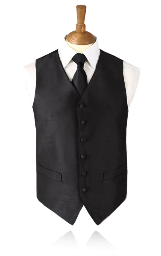Jongens Gilet Zwart in Poly Dupion - photo 1 Jongens Gilet Zwart in Poly Dupion - photo 1
