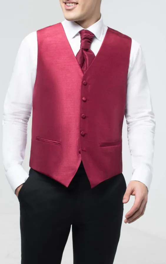 Bordeauxrood poly dupion gilet - photo 1 Bordeauxrood poly dupion gilet - photo 1