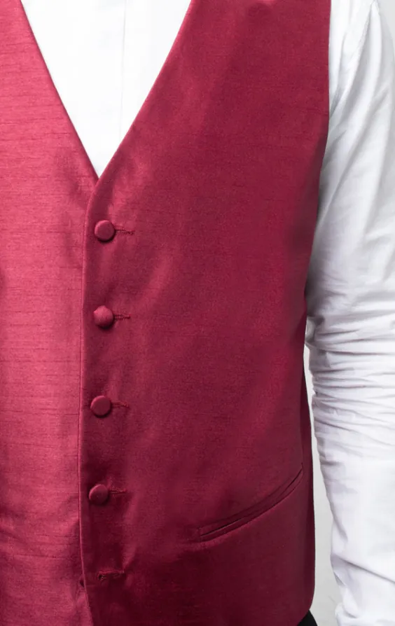 Bordeauxrood poly dupion gilet - photo 3 Bordeauxrood poly dupion gilet - photo 3